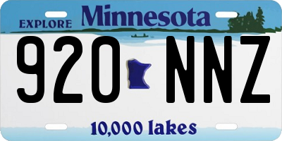 MN license plate 920NNZ