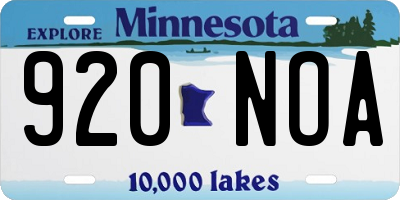 MN license plate 920NOA