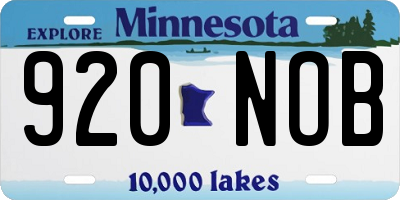 MN license plate 920NOB