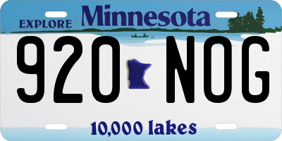 MN license plate 920NOG