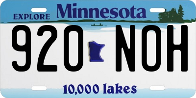 MN license plate 920NOH