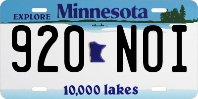 MN license plate 920NOI