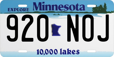 MN license plate 920NOJ