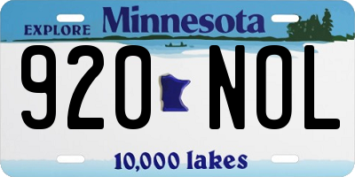 MN license plate 920NOL