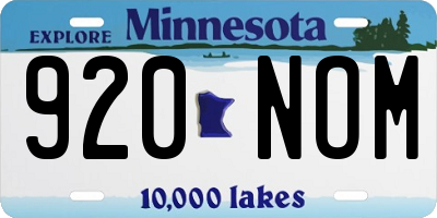 MN license plate 920NOM