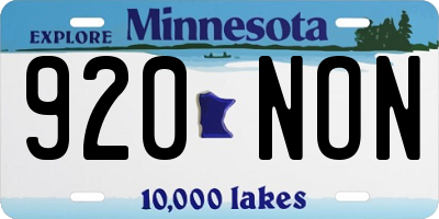 MN license plate 920NON