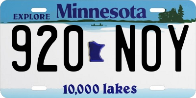 MN license plate 920NOY