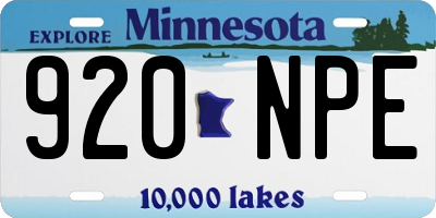 MN license plate 920NPE
