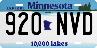 MN license plate 920NVD