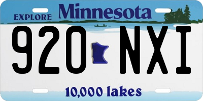 MN license plate 920NXI