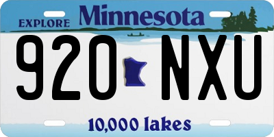 MN license plate 920NXU