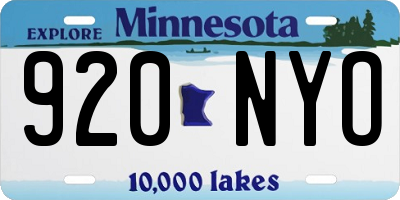 MN license plate 920NYO