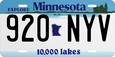 MN license plate 920NYV