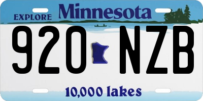 MN license plate 920NZB