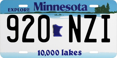 MN license plate 920NZI
