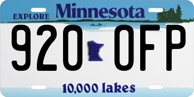 MN license plate 920OFP