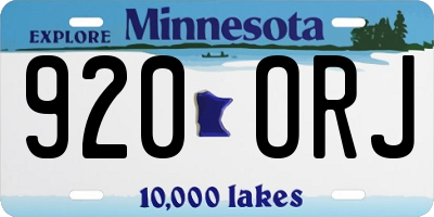 MN license plate 920ORJ