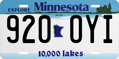 MN license plate 920OYI