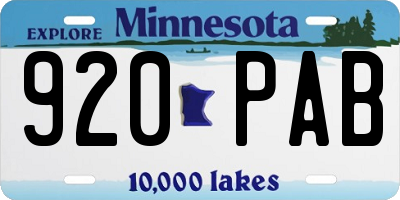MN license plate 920PAB