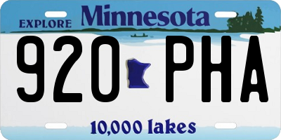 MN license plate 920PHA