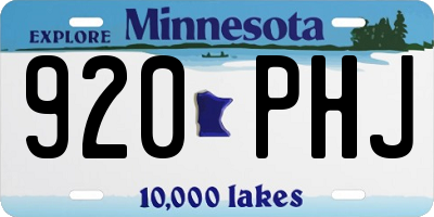 MN license plate 920PHJ