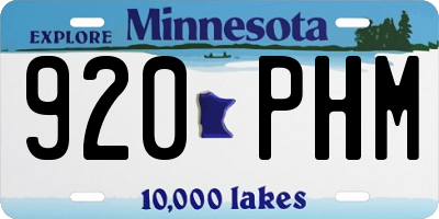 MN license plate 920PHM