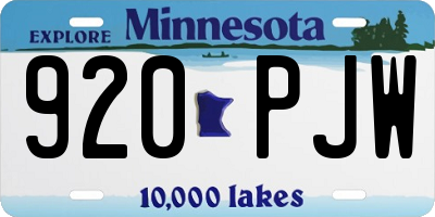 MN license plate 920PJW