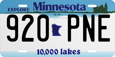 MN license plate 920PNE