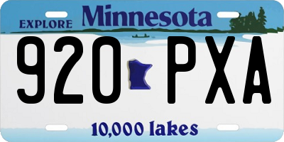 MN license plate 920PXA