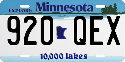 MN license plate 920QEX