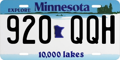 MN license plate 920QQH