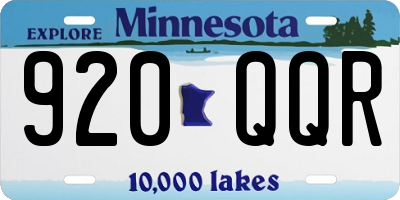 MN license plate 920QQR