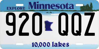 MN license plate 920QQZ