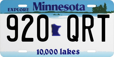 MN license plate 920QRT