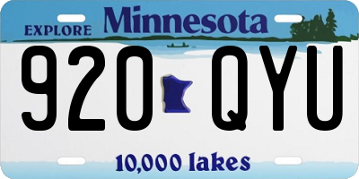 MN license plate 920QYU