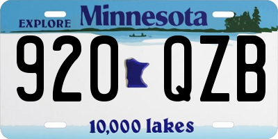 MN license plate 920QZB
