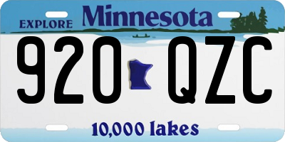 MN license plate 920QZC