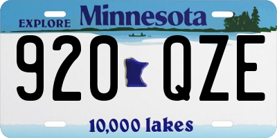MN license plate 920QZE
