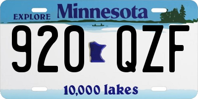 MN license plate 920QZF