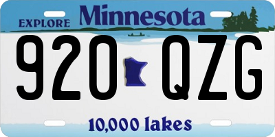 MN license plate 920QZG