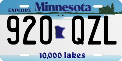 MN license plate 920QZL