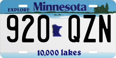 MN license plate 920QZN