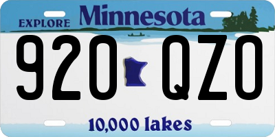 MN license plate 920QZO