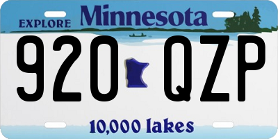 MN license plate 920QZP