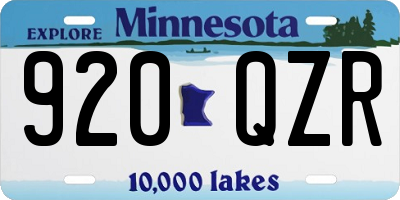 MN license plate 920QZR
