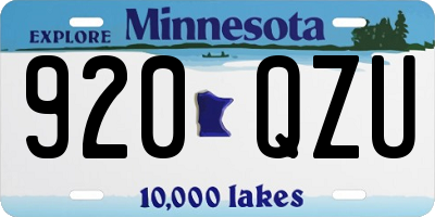 MN license plate 920QZU