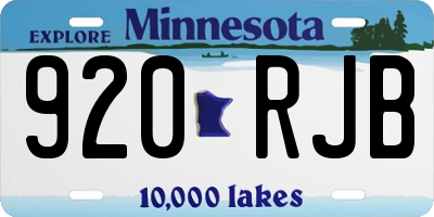 MN license plate 920RJB