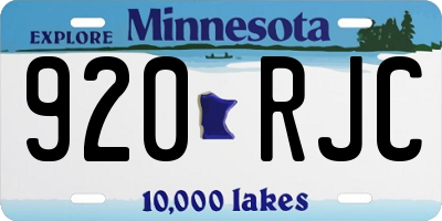 MN license plate 920RJC