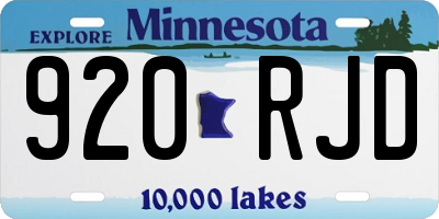 MN license plate 920RJD