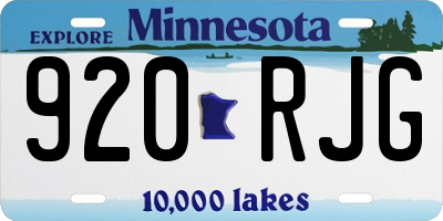 MN license plate 920RJG